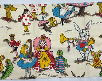 Vintage Alice’s Tea Party fabric remnant