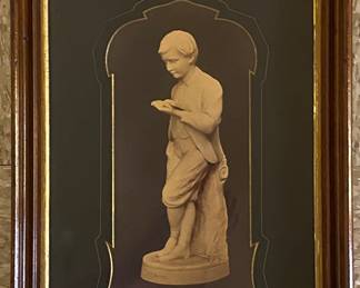 16x23.5 framed Victorian photo of
“Young England” sculpture. Original frame, matte, glass & backing
Sold as a pair.
