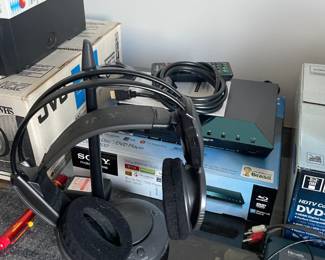 . . . headphones and a Sony DVD player