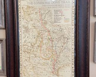Lonesome Dove Framed Map 