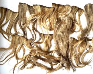 Clip In Custom Made Blonde Highlights Human Hair Extensions In Different Sizes (13 Pieces)
Lot #: 93