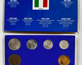 Collection Of 10 Italian Lire Coins, 1950s To 1980s
Lot #: 72