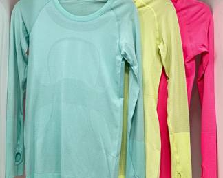 3 Lululemon Long Sleeved Athletic Tops With Thumb Holes, Size 6
Lot #: 65