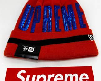 New Supreme New Eras Beanie Hat With Supreme Sticker
Lot #: 102