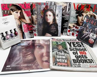 Lena Dunham: Signed Photo, Magazines, Girls Limited Edition Nail Polish Set, 2014 Girls Calendar & Girls DVD
Lot #: 148