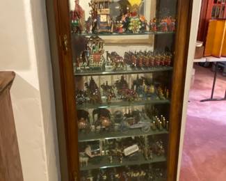 Antique wood display cabinet