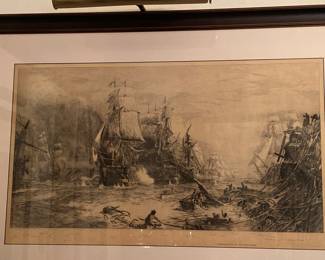 Antique Framed Nautical Engraving
