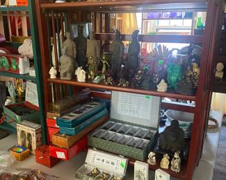 Chinese Clay Soldier figurines, dragons, buddhas