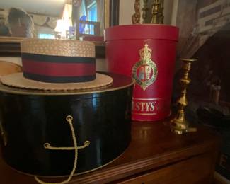 Vintage Straw Boater Hat