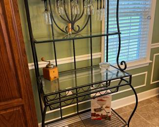 Iron and Glass Bakers Rack