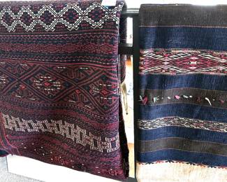 (L) Palas, Iran rug  (R) Turkish grain bag