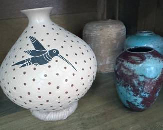 Mata Ortiz pottery, handmade ceramic vase/jars