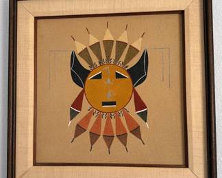 Dine/Navajo sand painting of the sun, c. 1970s