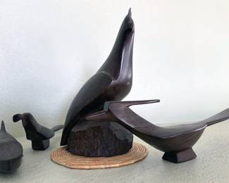 Assorted ironwood animal sculptures