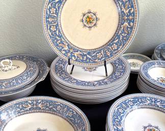 Staffordshire Myott Medici dishware in blue (dinner and salad plates, bowls, serving pieces)