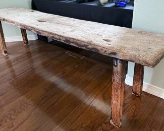 Semi-vintage Indonesian work bench, 78” long