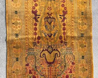 Turkish silk rug, approx 30" x 47"