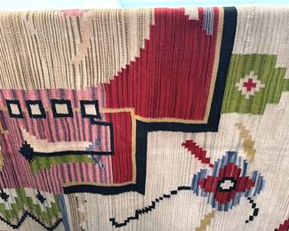 Polish kilim rug. 11’ x 7’ with floral and geometric designs