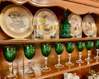 Vintage Cristal D’Arques - Durand Green Water Goblets