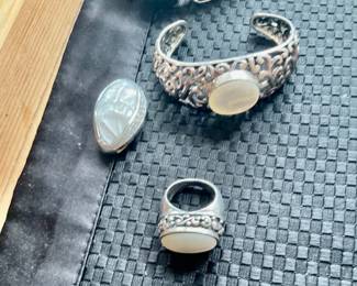 Sterling silver bracelet with other of Pearl