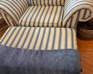 Blue & White Stripe Comfy Chair
