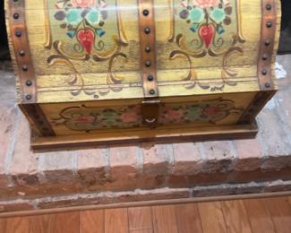 Hand painted wood, treasure  chest home, decor