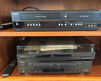 Sanyo VHS/DVD recorder; TEAC CD player; Kenwood receiver