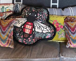 Gucci bee pillow, Hermes Avalon throw blanket