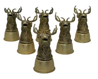Set of six Gucci Stag Stirrup Cups