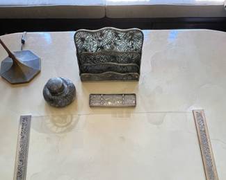 Tiffany Studios “Pine Needle” Desk Set. Lamp not for sale