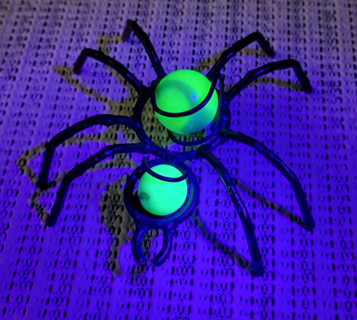 Metal Crafted Spider With Uranium Marbles