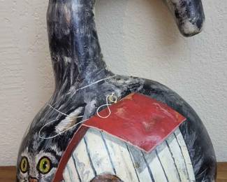 Hand Painted Kitty Kat Gourd