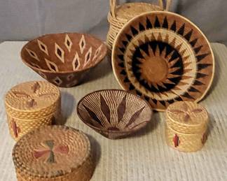 Vintage African Hand Woven Bowls Plus