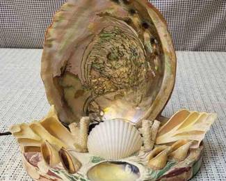 MCM Kitsch Abalone Shell Table Lamp