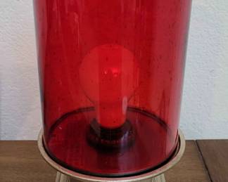 Kirkland Red Glass Tube Table Lamp