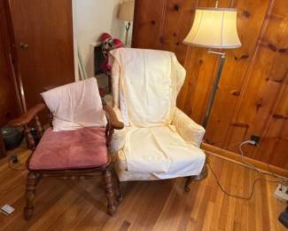 TWO CHAIRS AND FLOOR LAMP