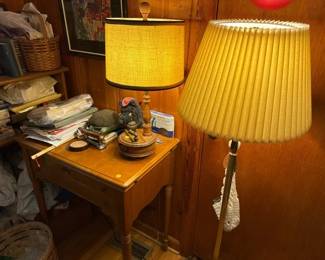 TWO LAMPS AND MISC ITEMS
