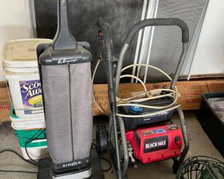 Singer vacuum sweeper; Black Max Power Washer