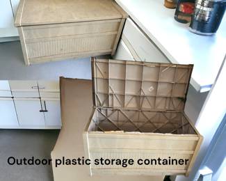 Outdoor plastic storage container