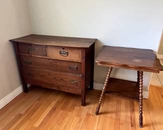 Antique Dresser and square table