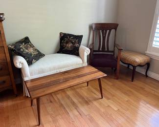 End of Bed Bench; Coffee Table; Antique Chair; Footstool