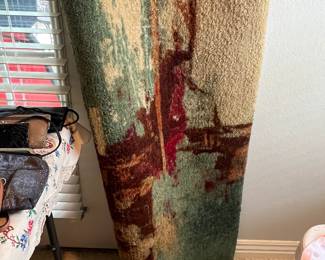Area rug teal, tan, brown - 4'x6'