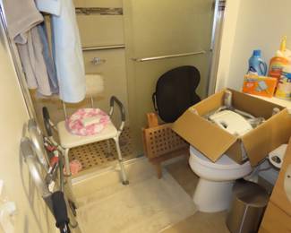 Shower chairs and benches, medical equipment.