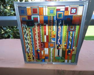 Small reproduction of Frank LLloyd Wright stained glass work.