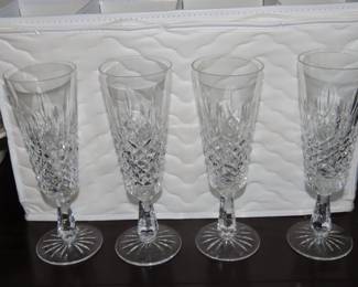 Waterford crystal champagne flutes.