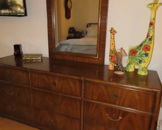 Drexel 9 drawer chest and mirror.
