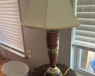Fabulous Asian Red Designer Lamp Vintage 90s at least. $115.00