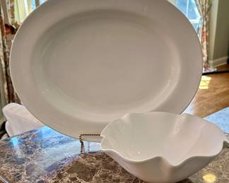 Serving Plate and Scalloped Bowl