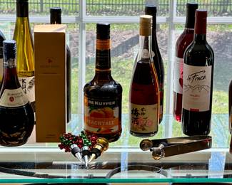 Wrought Iron and Glass Bar or Sofa Table.