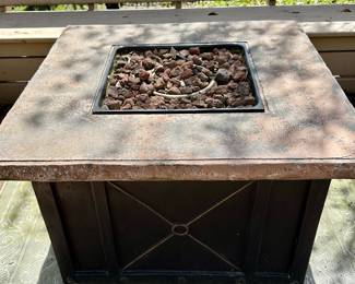 40" Square Propane Fire Pit with Durastone Top.